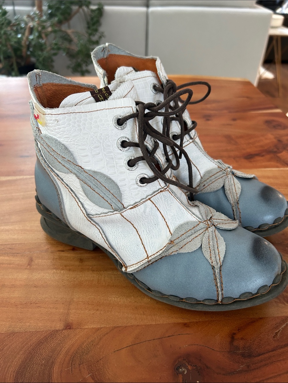 TMA Eyes Patchwork Booties sz 8